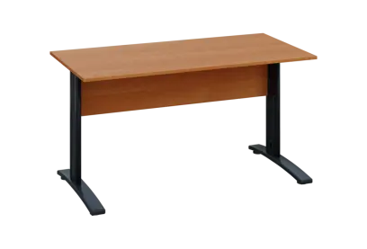 EPK 27 - 14 stůl kancelářský, kovová podnož černá, deska 25 mm, široký 1400 mm, olše jantar